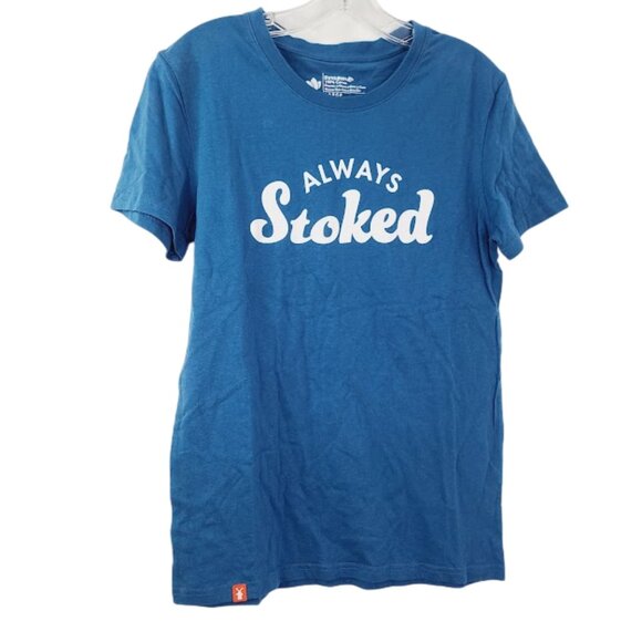 Dutch Bros Tops - Dutch Bros Women's Blue Short Sleeve Always Stocked Crew Neck Casual T-Shirt L